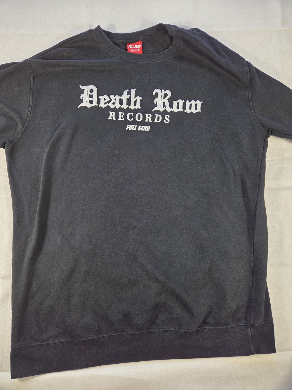 Full Send x Death Row Records Black Graphic Crewneck Sweatshirt Men's 3XL